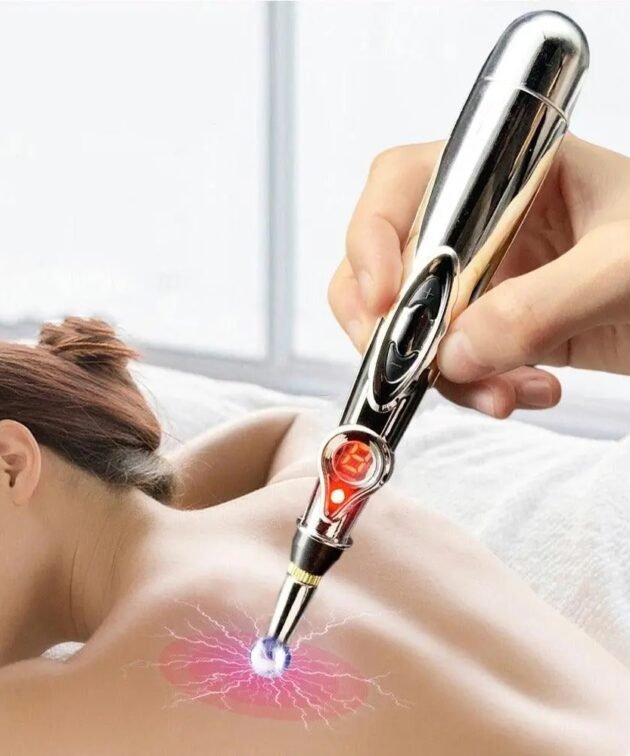 قلم المساج الكهربائي بثلاثة رؤوس -Stylo de massage électrique pour points d'acupuncture, thérapie
