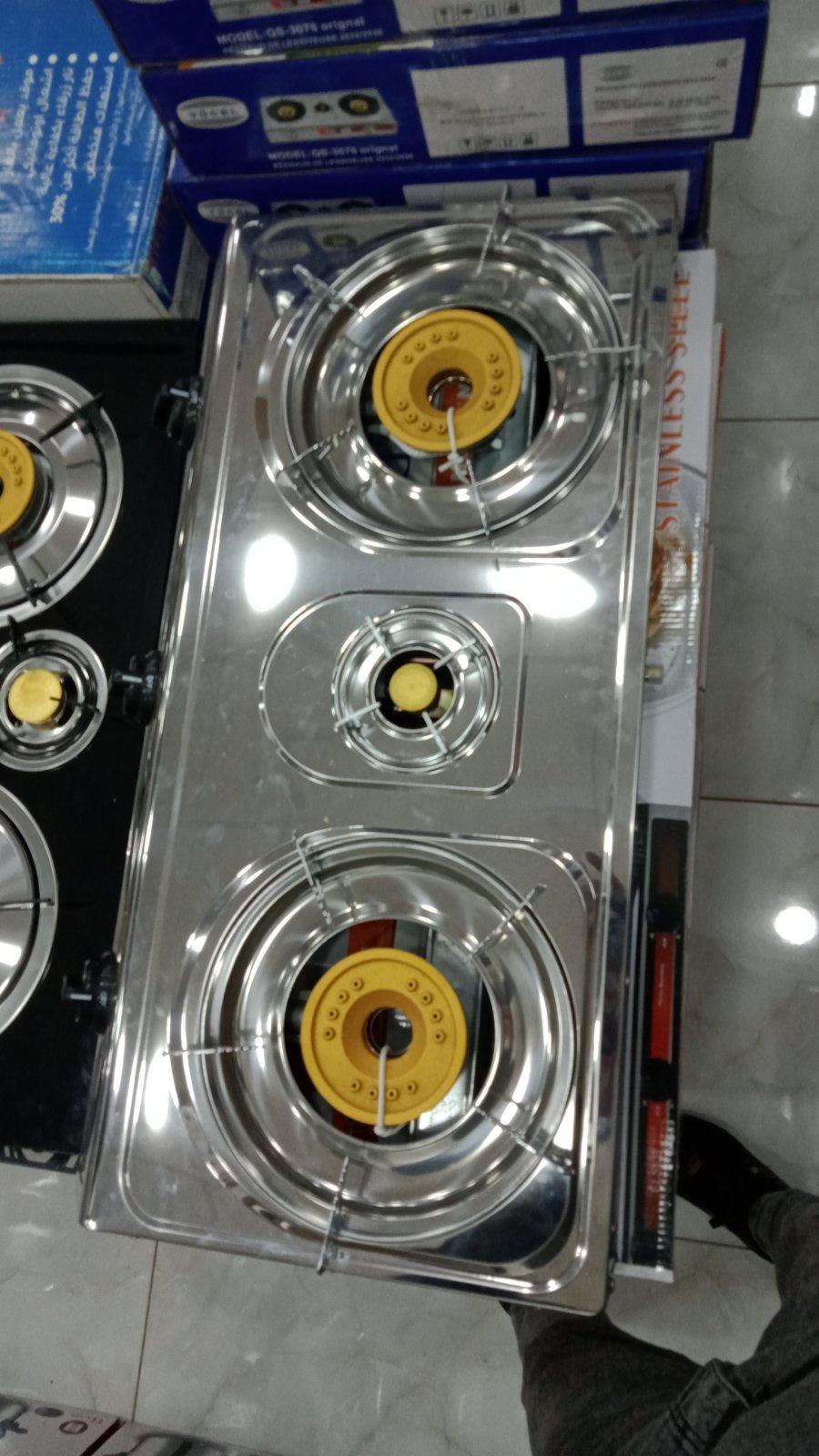 ELSEB Réchaud À Gaz en INOX 3 Feux - Cuisinière Inoxydable – Image 6