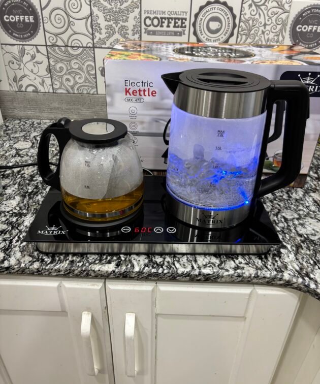 Bouilloire électrique avec théière et Cafetière 3en1 MATRIX 2L en verre