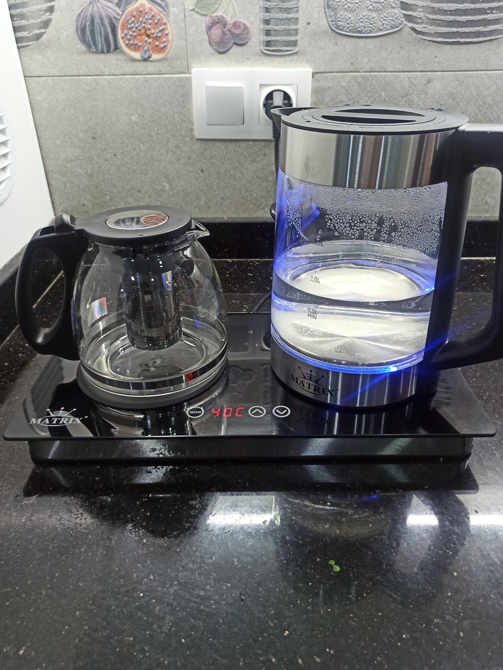 Bouilloire électrique avec théière et Cafetière 3en1 MATRIX 2L en verre – Image 2