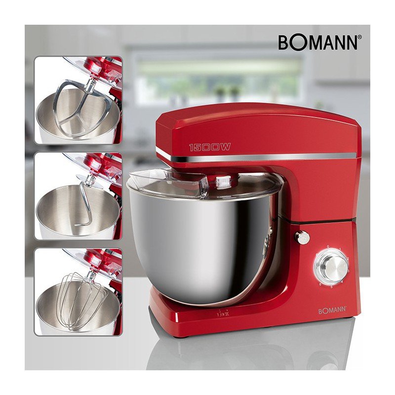 Pétrin Bomann 10L 5kg rouge 1500W fabrication allemande – Image 2