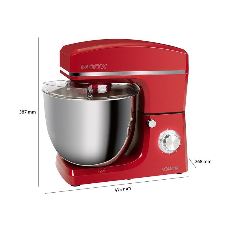 Pétrin Bomann 10L 5kg rouge 1500W fabrication allemande – Image 6