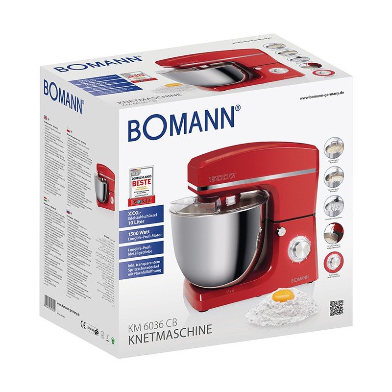 Pétrin Bomann 10L 5kg rouge 1500W fabrication allemande – Image 7