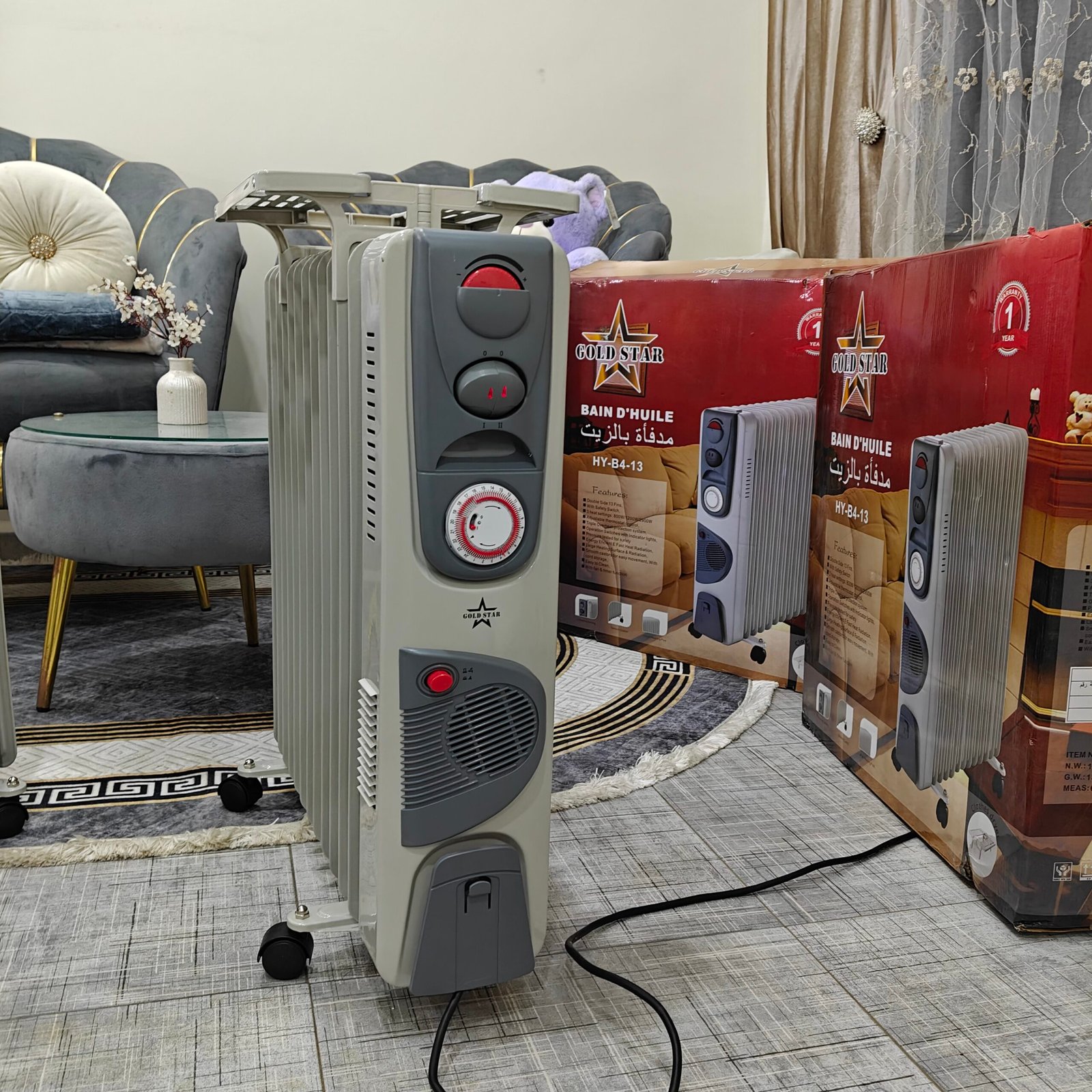 Radiateur Bain D'huile GOLD STAR 11 et 13 éléments ventilé et simple - 2900 Watt – Image 2