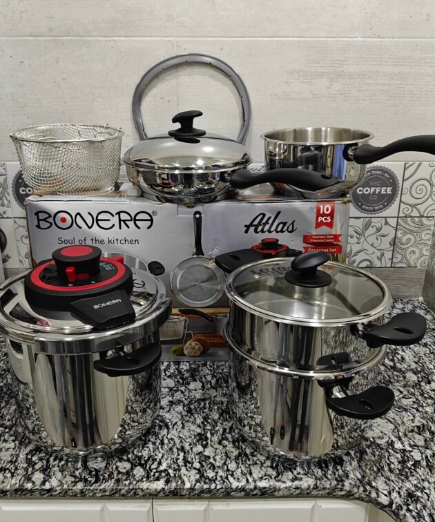 Pack 10 pieces Cocotte 6L + 8L Bonera original turque inox 18/10 haute qualité