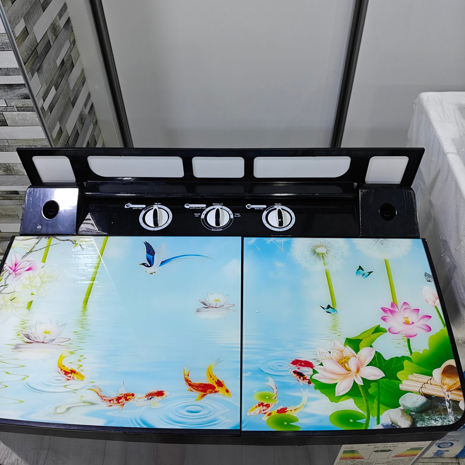 Machine à laver semi-automatique double bag 12,5kg SuperCara en plastique haute qualité avec pompe a eau ( Lavage & Rinçage & Essorage ) – Image 2