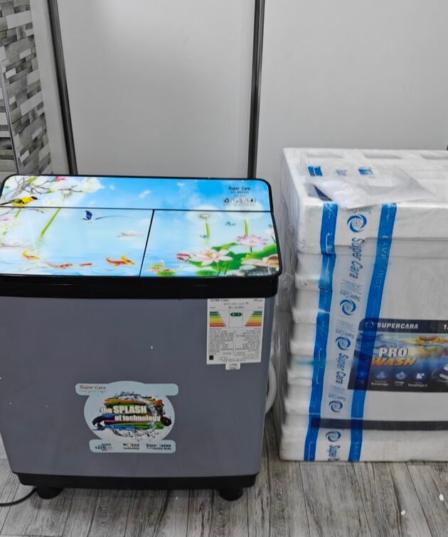 Machine à laver semi-automatique double bag 12,5kg SuperCara en plastique haute qualité avec pompe a eau ( Lavage & Rinçage & Essorage )