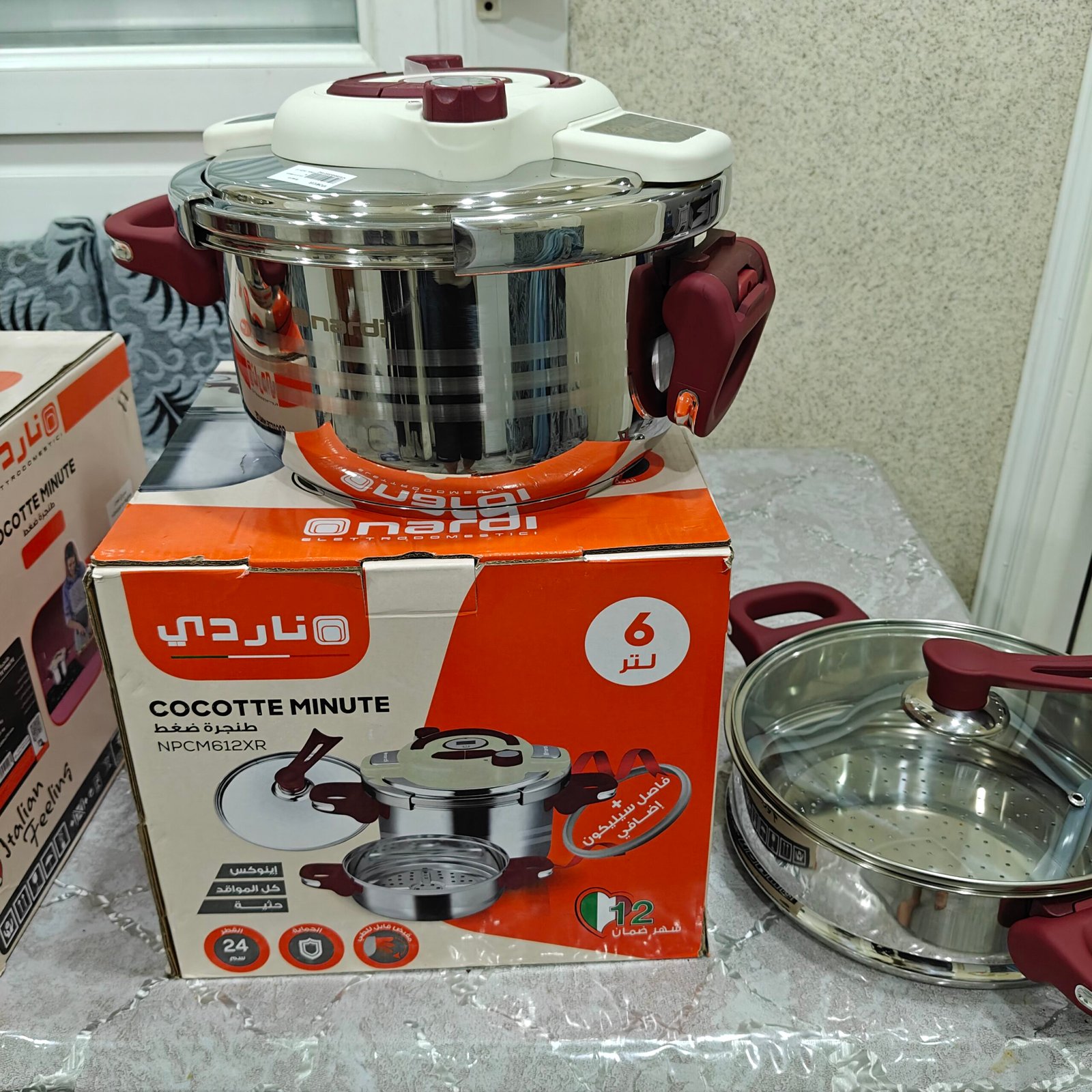 Cocotte-Minute Nardi avec couscoussier – Inox 18/10 | Fabrication Italienne ( disponible en 6litre et 8litres et 10litres ) – Image 7