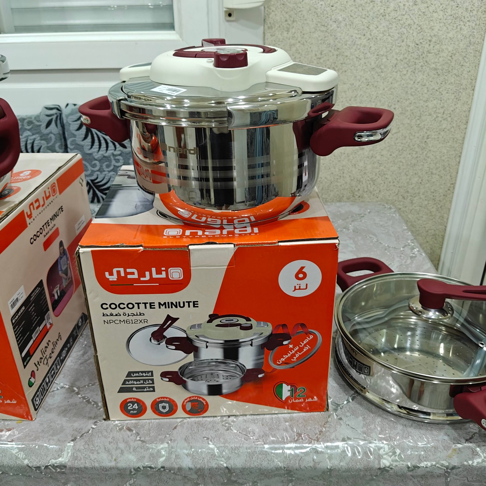 Cocotte-Minute Nardi avec couscoussier – Inox 18/10 | Fabrication Italienne ( disponible en 6litre et 8litres et 10litres )