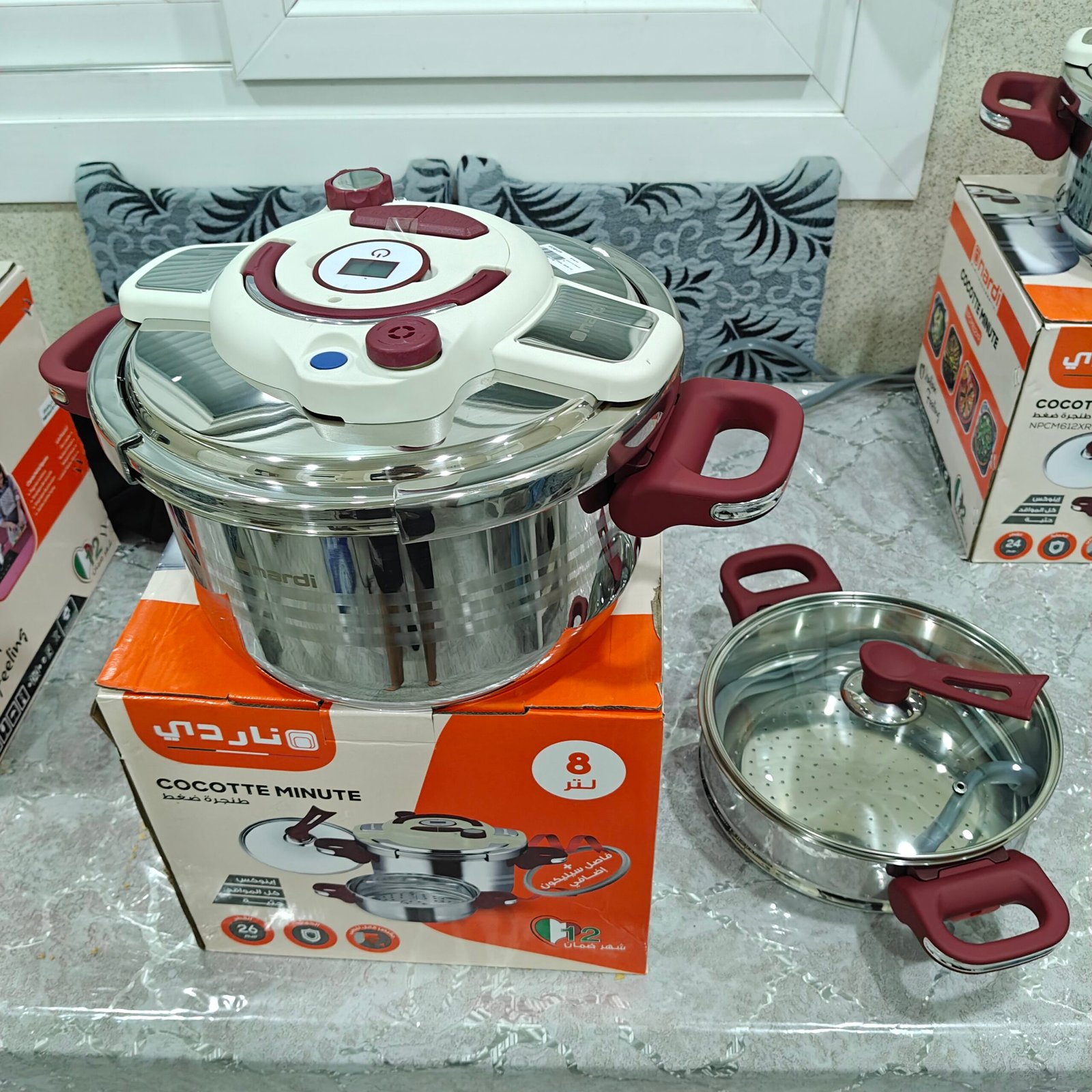 Cocotte-Minute Nardi avec couscoussier – Inox 18/10 | Fabrication Italienne ( disponible en 6litre et 8litres et 10litres ) – Image 2