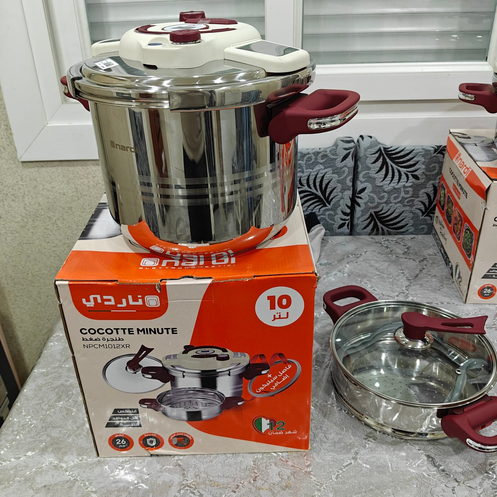 Cocotte-Minute Nardi avec couscoussier – Inox 18/10 | Fabrication Italienne ( disponible en 6litre et 8litres et 10litres ) – Image 3