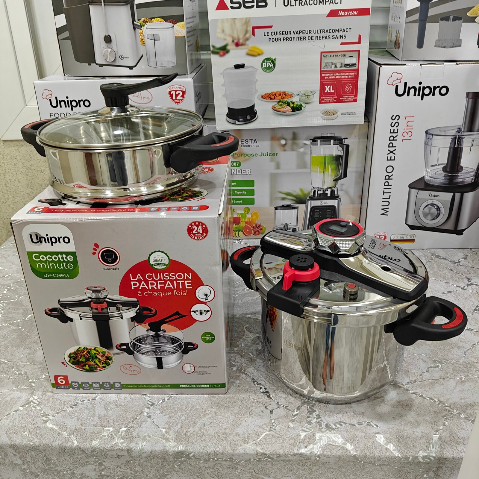 Cocotte-Minute Unipro avec couscoussier – Inox 18/10 ( disponible en 6litre et 8litres ) – Image 2