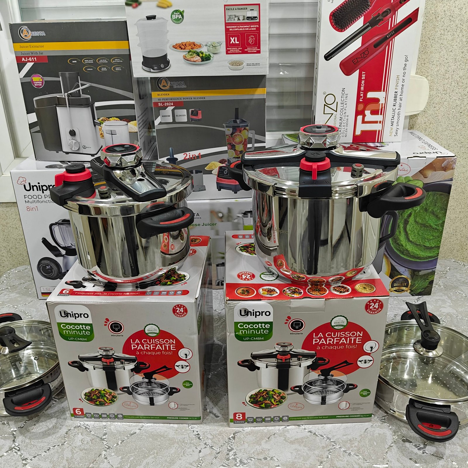 Cocotte-Minute Unipro avec couscoussier – Inox 18/10 ( disponible en 6litre et 8litres )