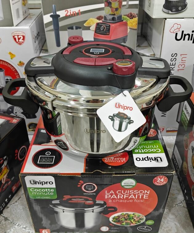 Cocotte Minute Inox Haute Qualité – 4L / 6L / 8L – Cuisson Rapide & Sécurisée – Unipro