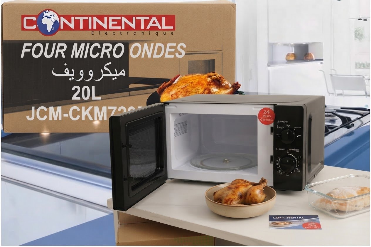 Four Micro-ondes Continental Électronique – 20L – Design Moderne, Commandes Mécaniques & Garantie 24 Mois
