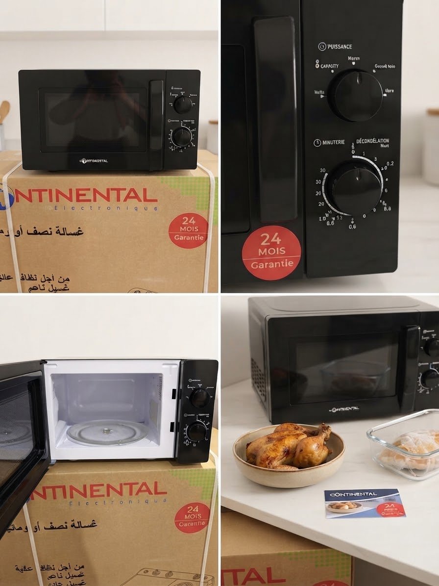Four Micro-ondes Continental Électronique – 20L – Design Moderne, Commandes Mécaniques & Garantie 24 Mois – Image 2