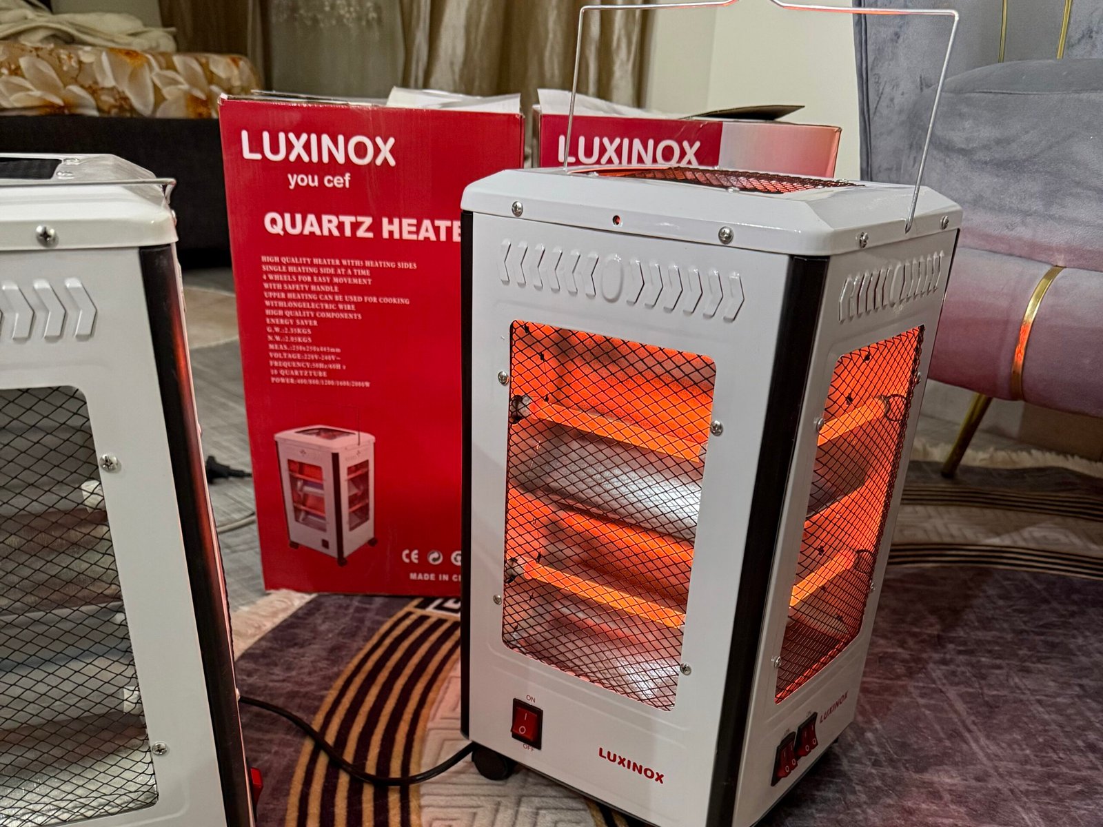 Chauffage Électrique à Quartz 5 Faces Luxinox Multi-usages avec Plaque chauffante supérieure – Image 2