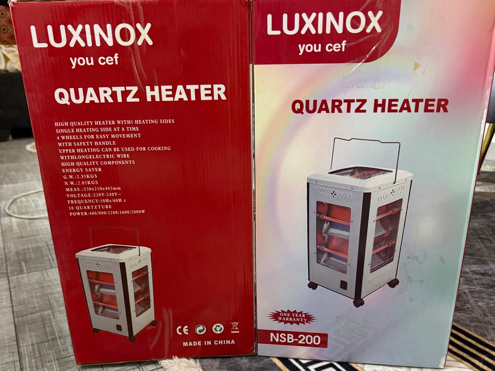 Chauffage Électrique à Quartz 5 Faces Luxinox Multi-usages avec Plaque chauffante supérieure – Image 4